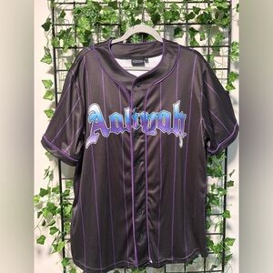 Aaliyah Black and Purple Men's Jersey